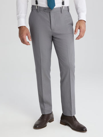Men's Light Grey Dress Pants, 48 Regular, Modern Fit