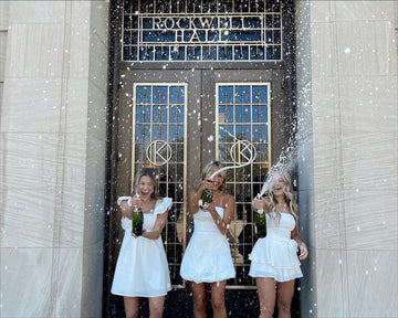 Winter Graduation Cute College Graduation Dresses White Dresses To Wear  This Graduation Season Styled By McKenz
