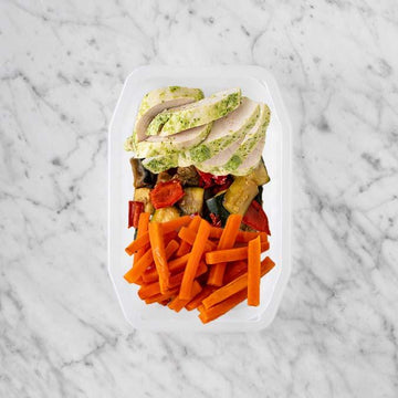 200g Garlic Herb Chicken Breast 50g Char Veg 200g Honey Baked Carrots
