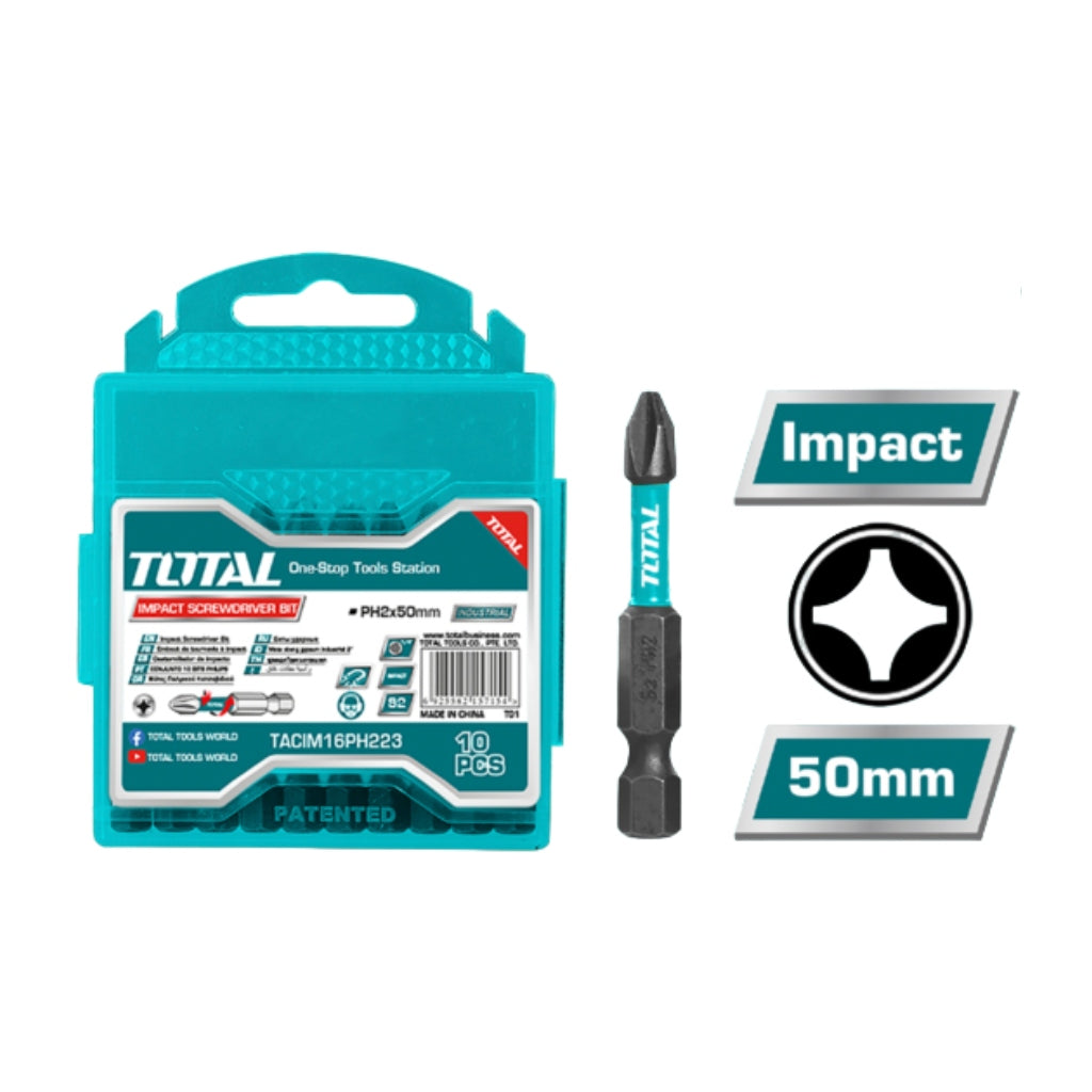 Total Set Puntas Phillips 2x5cm TACIM16PH223, 10 Piezas
