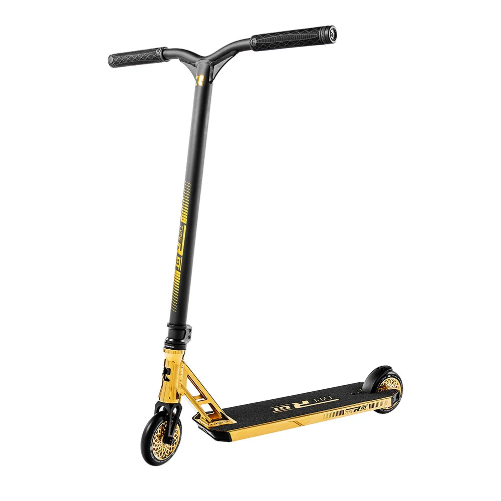Root Industries Type R GT complete scooter, gold frame with black handlebars and grips