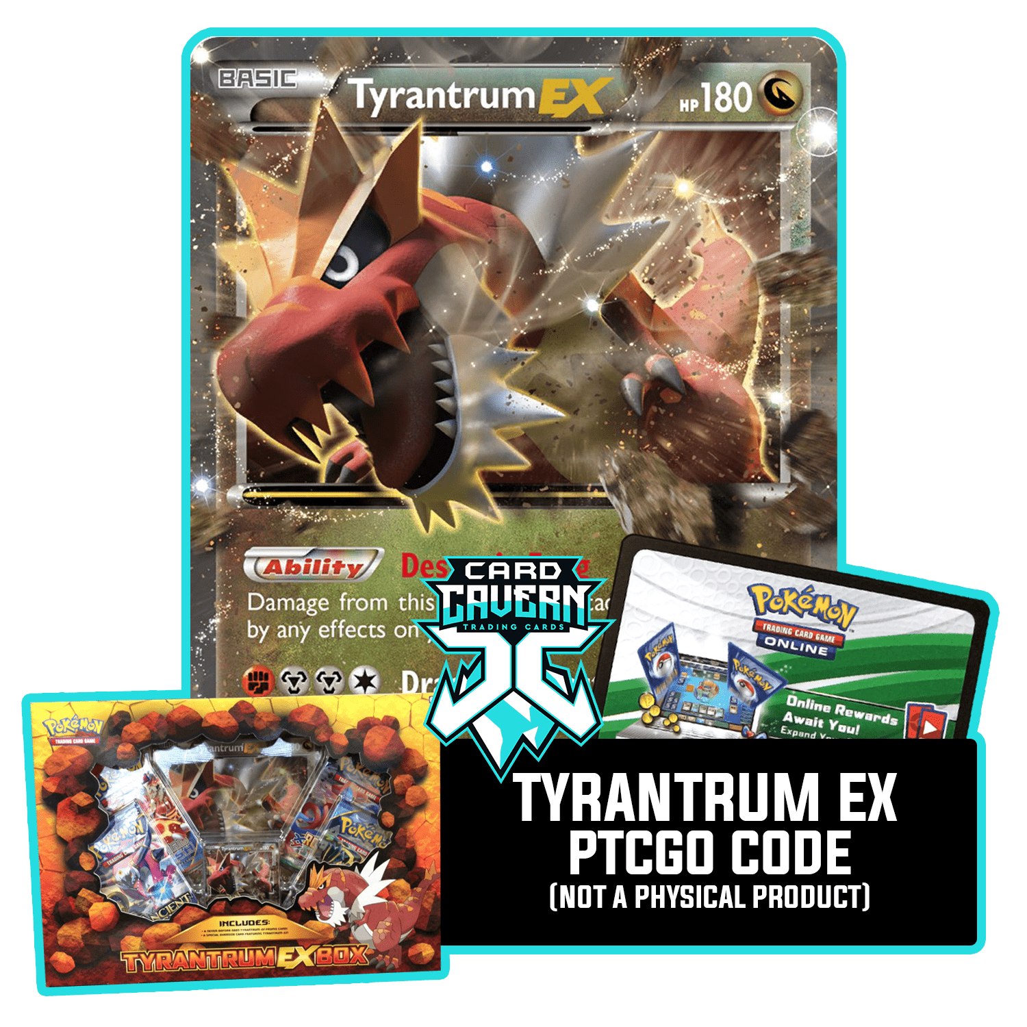 Tyrantrum EX XY70 PTCGO Code - Card Cavern