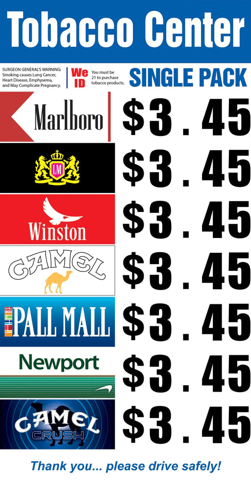 cigarette low price Cigarette Price Signs
