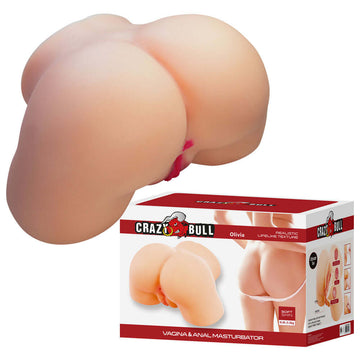 Olivia Vagina & Anal Masturbator White, textured pleasure device for realistic solo experiences.