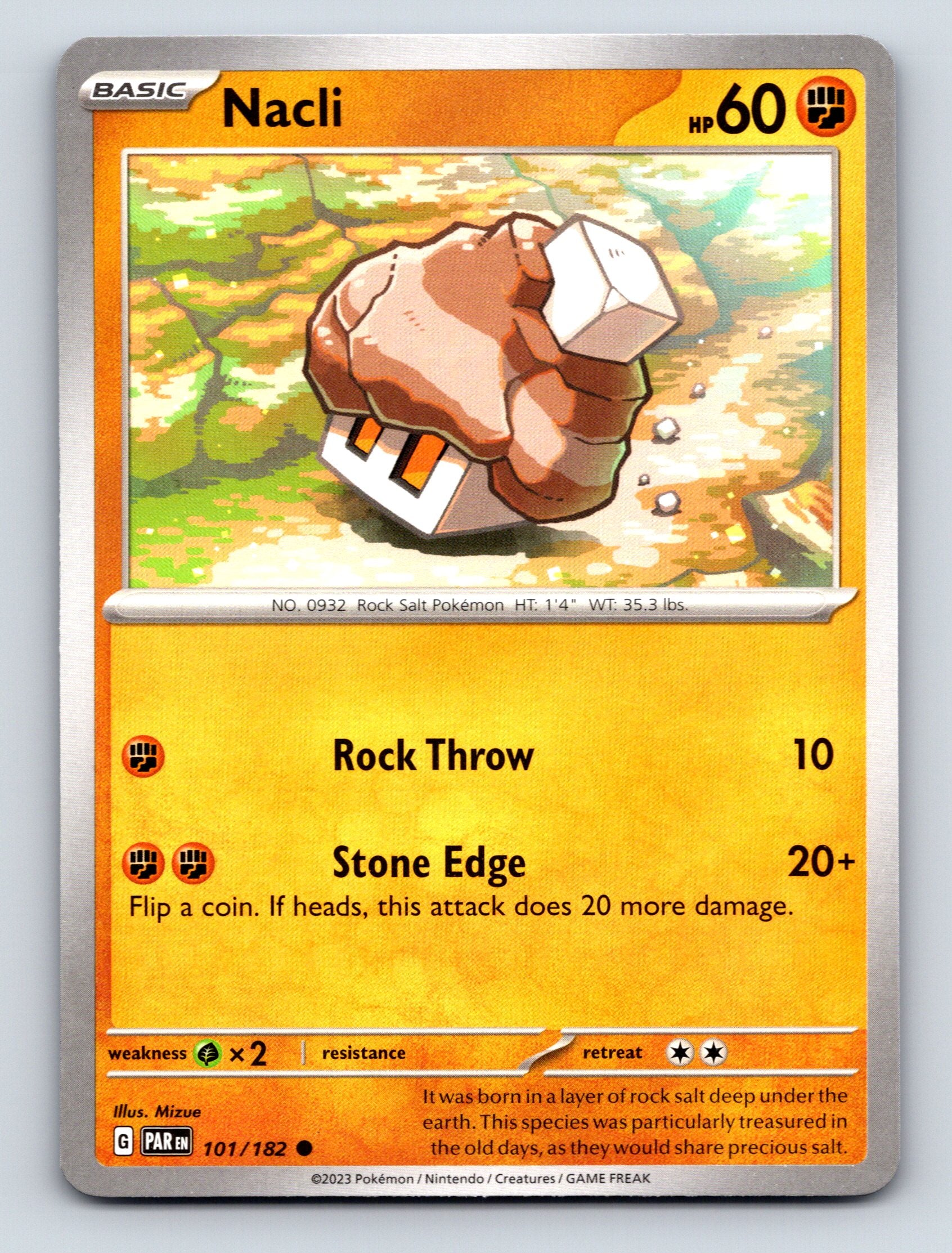 Basic Nacli HP 60 Rock Throw Stone Edge Rarity Brown Rocky Pokémon