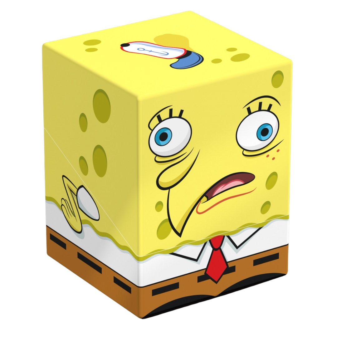 Ultimate Guard Squaroes 100+ Spongebob Squarepants Mocking Spongebob deck box, durable card storage with Mocking Spongebob design for collectors and players.