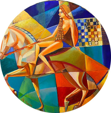 Lady Godiva (60x60cm) - Danish Gallery - Moderne, abstrakte malerier. Online galleri med original, unik kunst til din bolig.