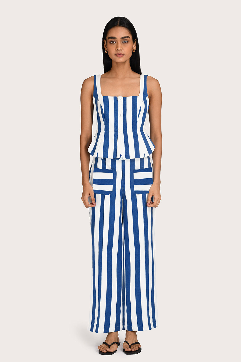Livia Pant - Lapis Stripe