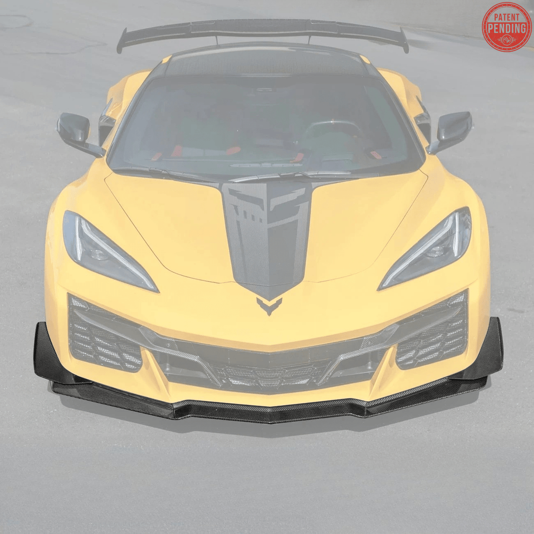 Chevrolet Corvette C8 Z06 E-Ray Z07 Extended Package Dry Carbon Fiber Front Splitter Canards Kit 2023-Up