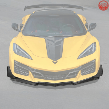 Chevrolet Corvette C8 Z06 E-Ray Z07 Extended Package Dry Carbon Fiber Front Splitter Canards Kit 2023-Up