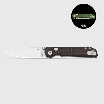Begleiter 2.9 | GID Canvas Micarta Handle | Kizer Button Liner Lock™ | BD1N |  KizerV™ 3458.2BDA4