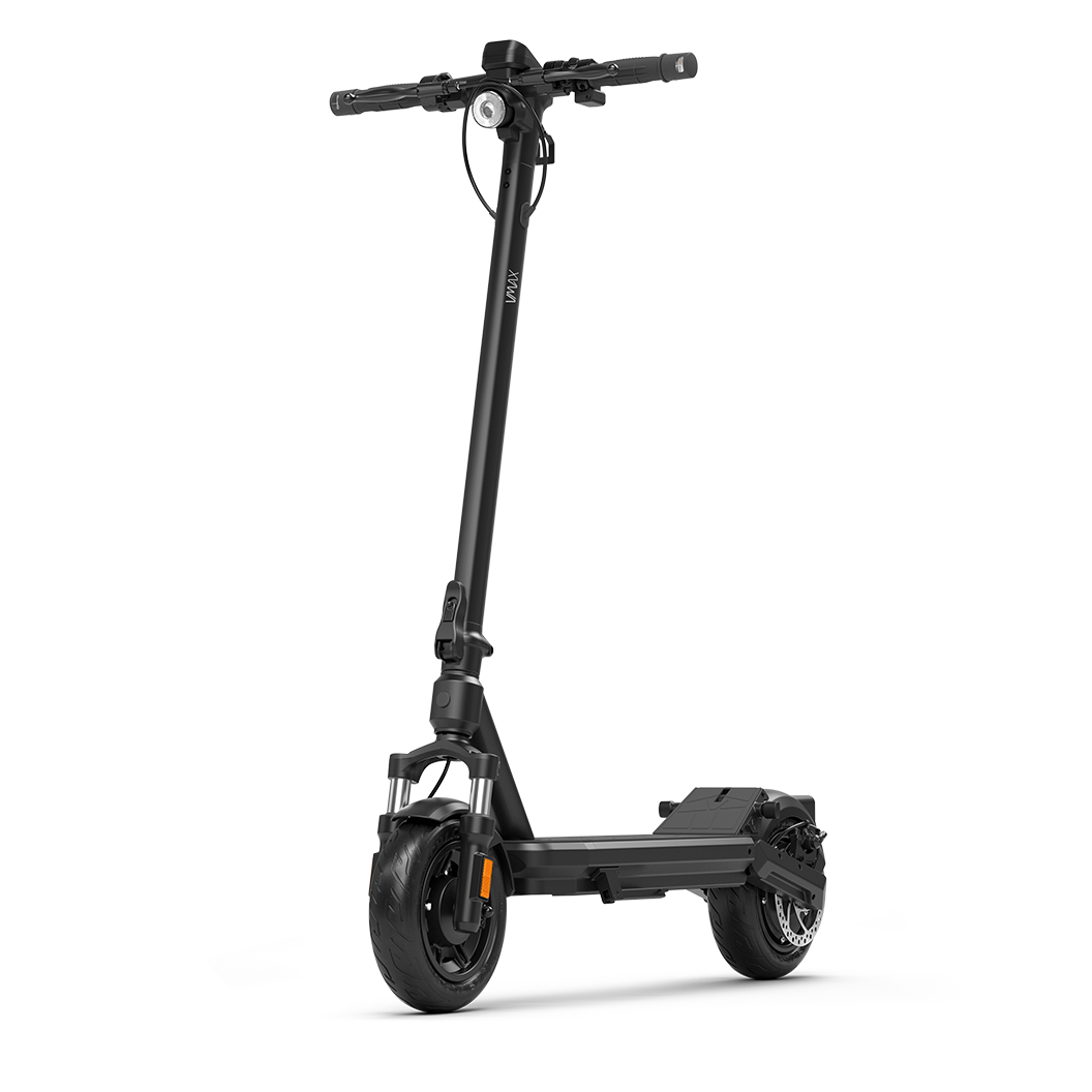 VMAX VX2 Hub electric scooter with 10-inch tubeless tires and full suspension system