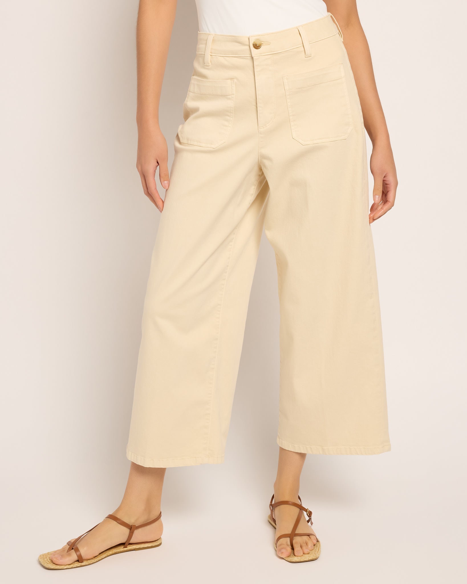 Alabaster $|& Another Love Nicole Patch Pocket Crop Pant - SOF Front