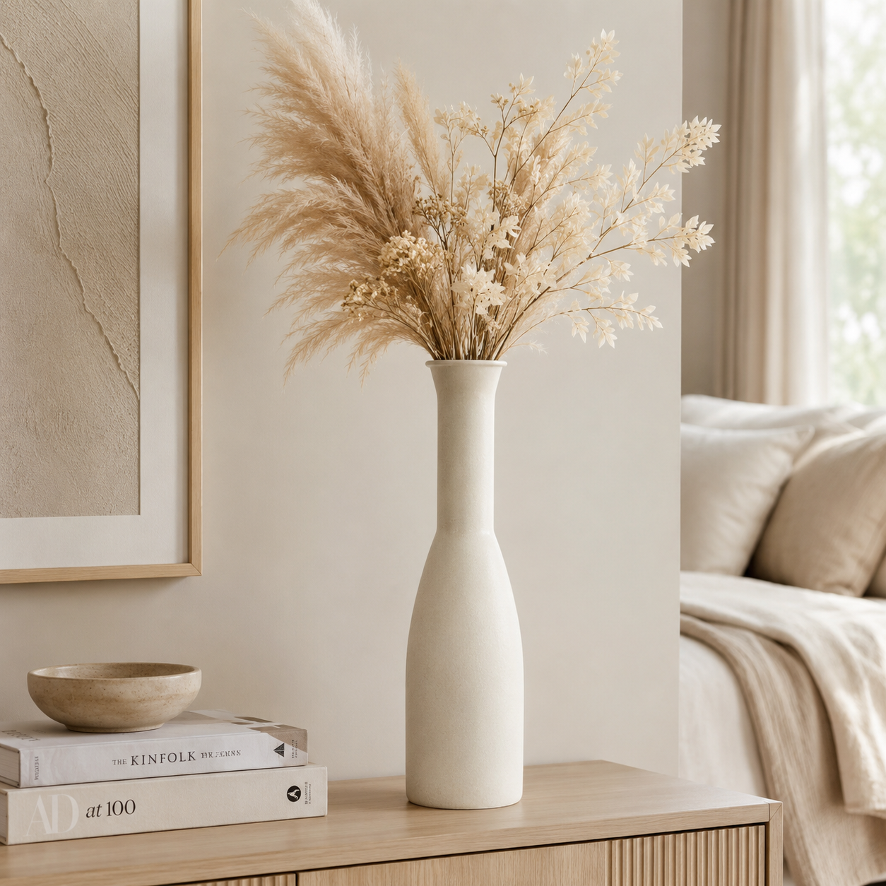 Vaso decorativo slanciato in metallo effetto sabbia h49 cm – Sandy
