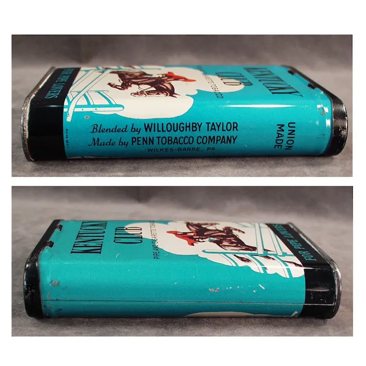 Vintage Kentucky Club Pipe and Cigarette Vertical Pocket Tobacco Tin. For  Sale at Ruby Lane