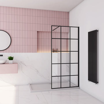 Walk In Dusche Duschabtrennung Duschwand 8mm NANO Glas 120 x H.200 cm mit 90cm Stabilisationsstange