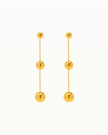 Gouden Oorringen met Drie Bolletjes - Farrah