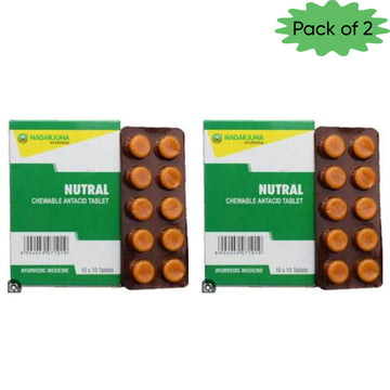 Nagarjuna Ayurveda Nutral Chewable Antacid 100 Tablets(Pack of 2)