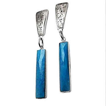 Western Style Earrings with Turquoise Dangles sterling silver
