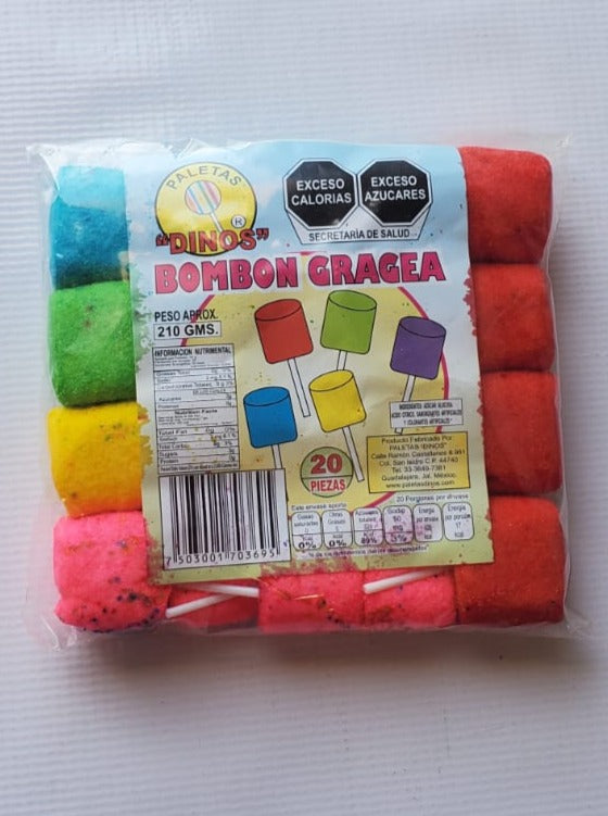 BOMBON GRAGEA COLORES DINOS 20 PZ