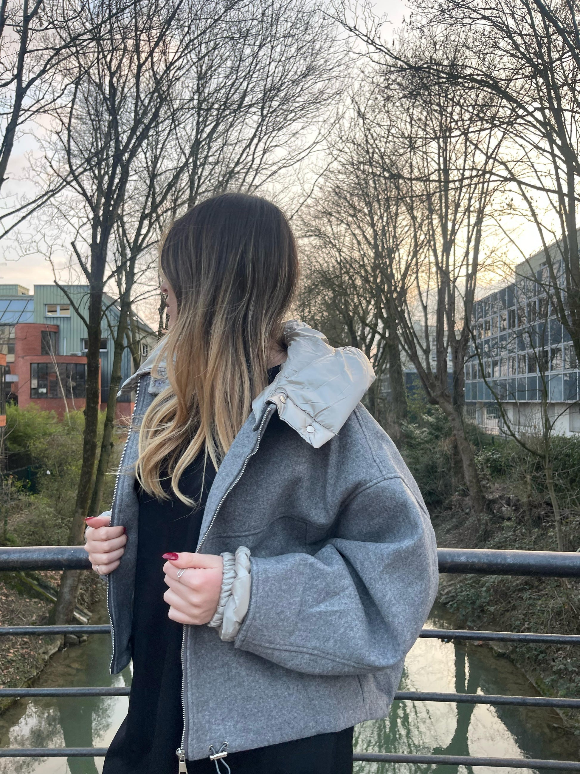Veste style bomber à capuche