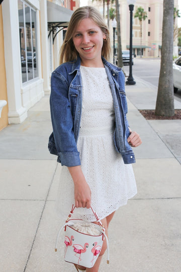 Jean Jacket and a White Dress in Summer