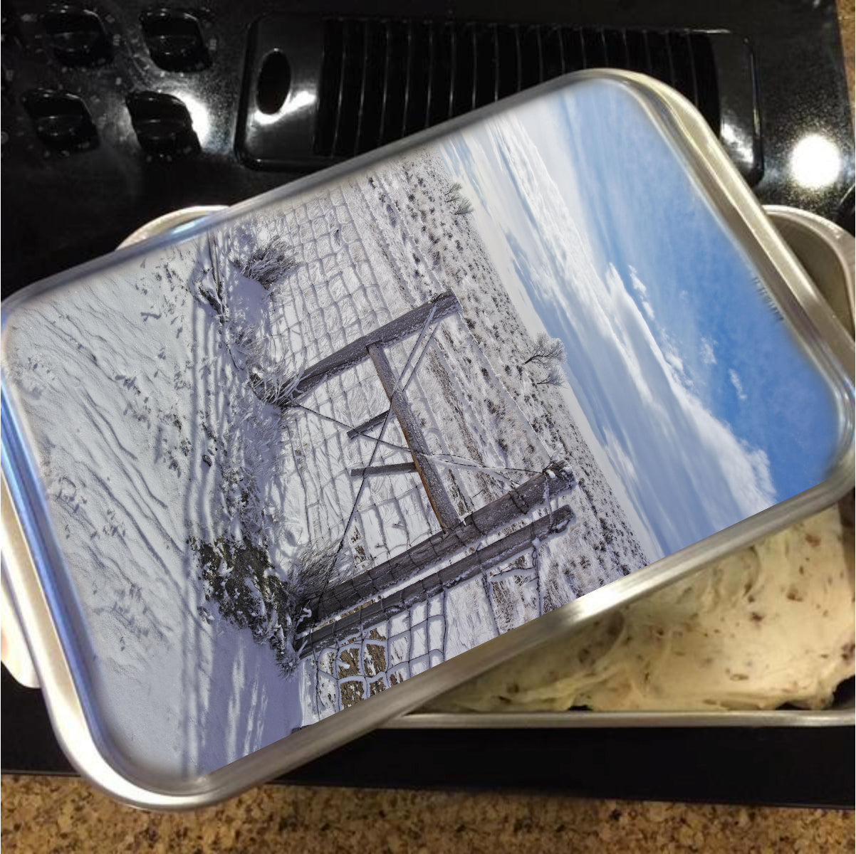 Winter Sunlight On The South Fenceline Cake Pan with Lid