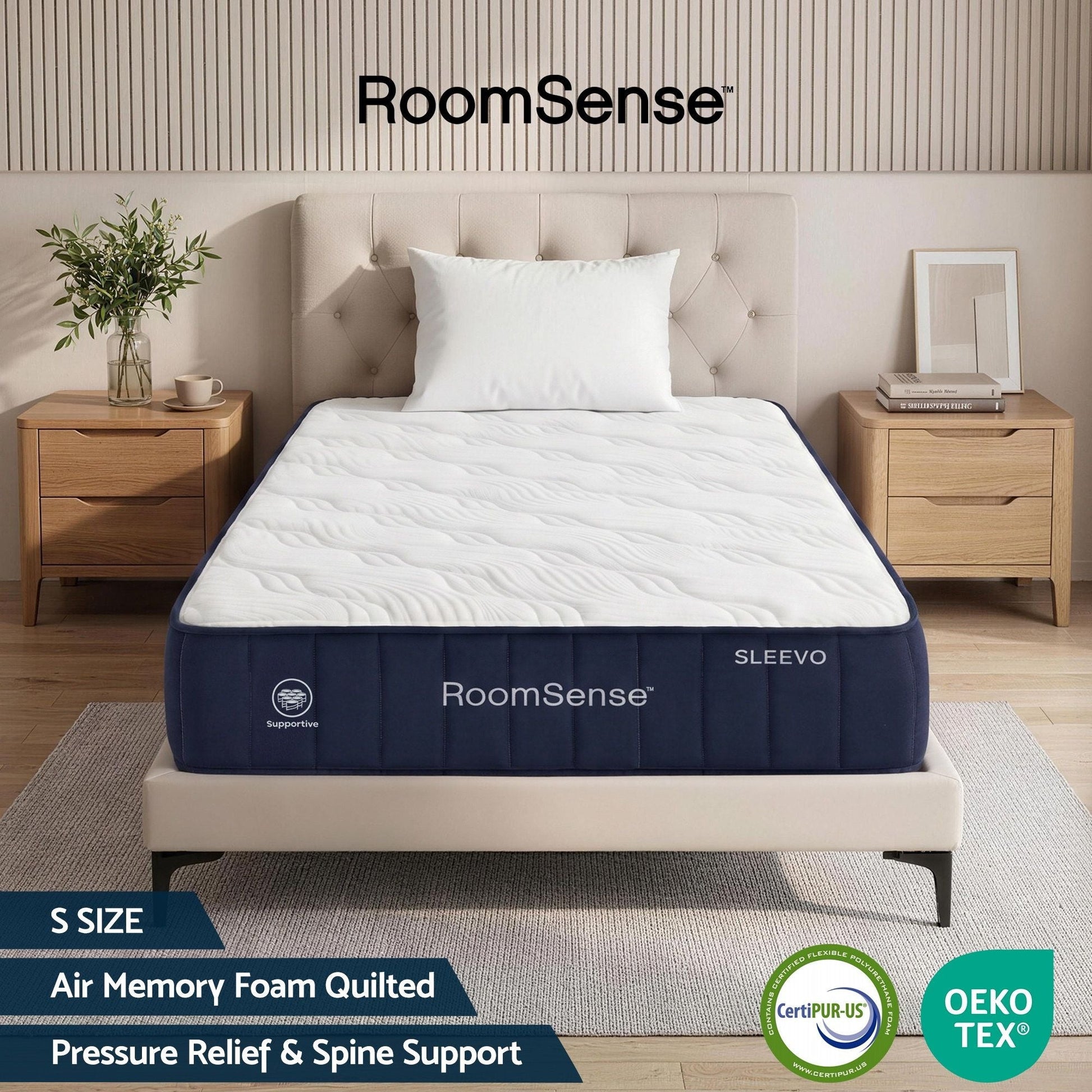 RoomSense SINGLE Mattress, 26cm Orthopedic Firm Mattress for Back Pain Relief, Pocket Spring Hybrid Mattress KING Size for Home & Rental