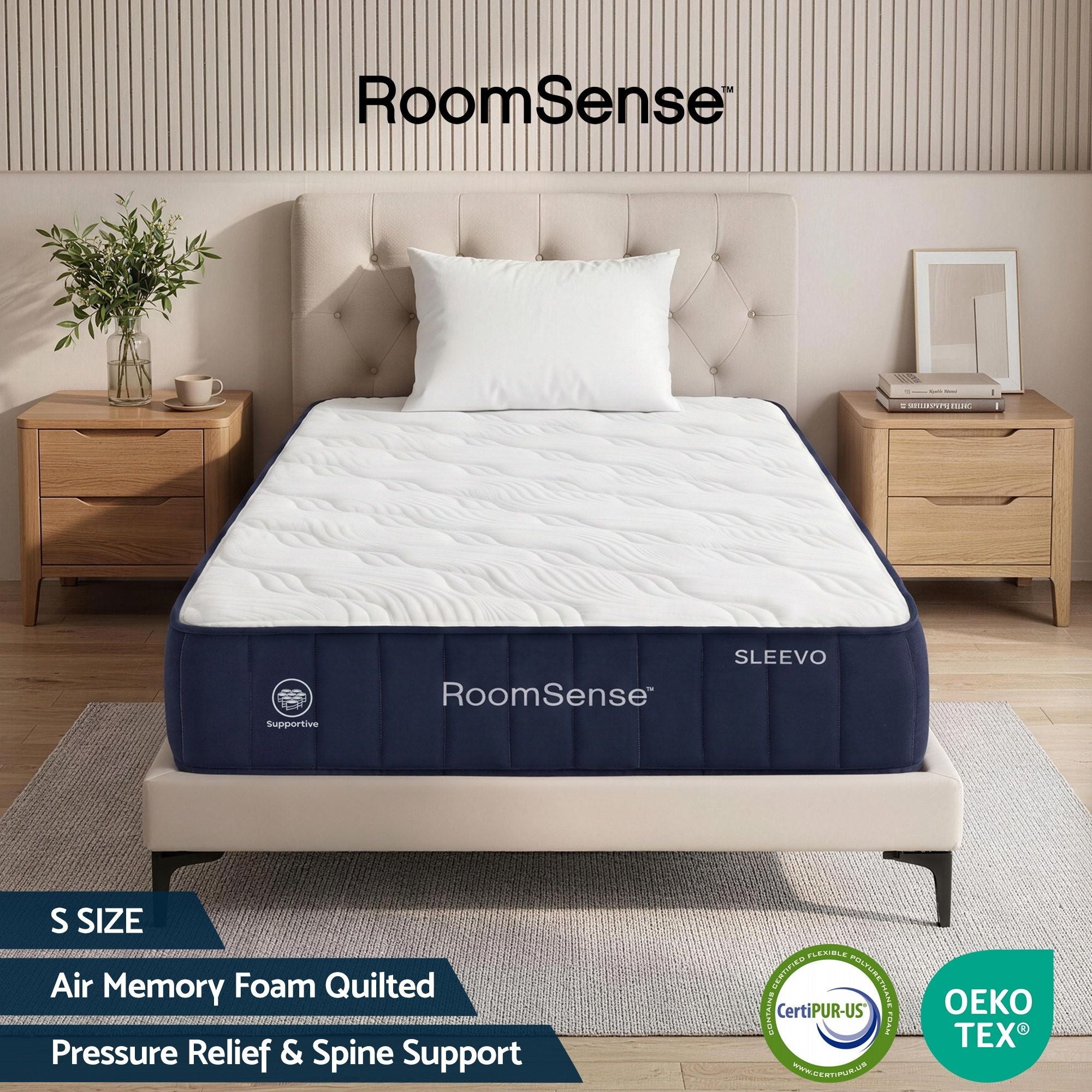 RoomSense SINGLE Mattress, 26cm Orthopedic Firm Mattress for Back Pain Relief, Pocket Spring Hybrid Mattress KING Size for Home & Rental