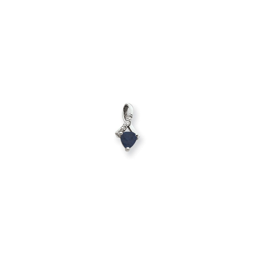 14k white gold 5mm sapphire vs real diamond pendant xp1713s vs
