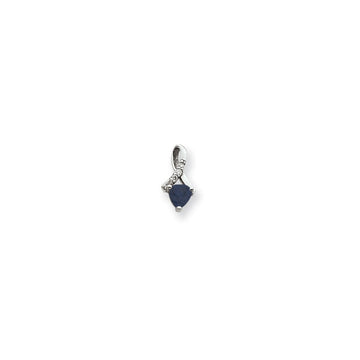 14k white gold 5mm sapphire vs real diamond pendant xp1713s vs