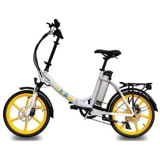 Yellow Ness Icon Folding Electric Bike - Side View