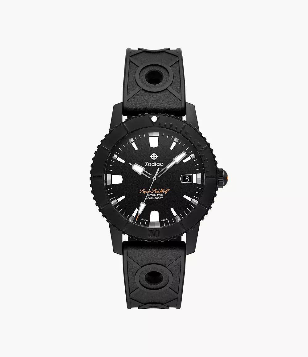SUPER SEA WOLF COMPRESSION DIVER AUTOMATIC RUBBER STRAP WATCH