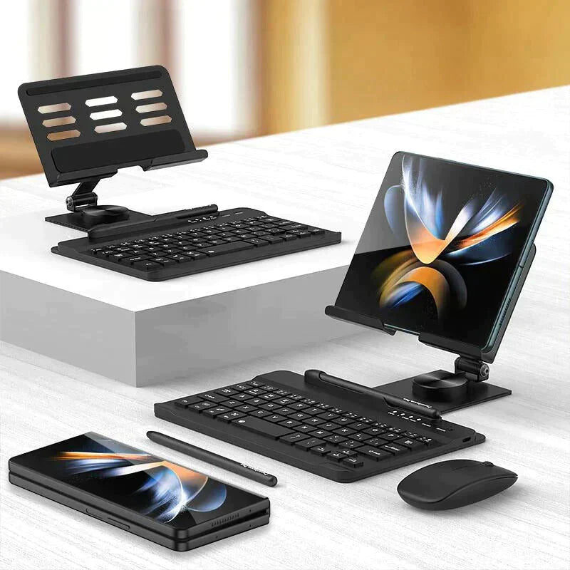 Ultimate Z Fold Workstation: 4-in-1 Desk Stand & Bluetooth Keyboard