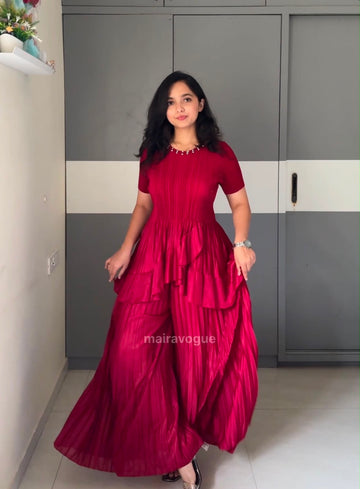 Neha Pleated Two Piece Set
