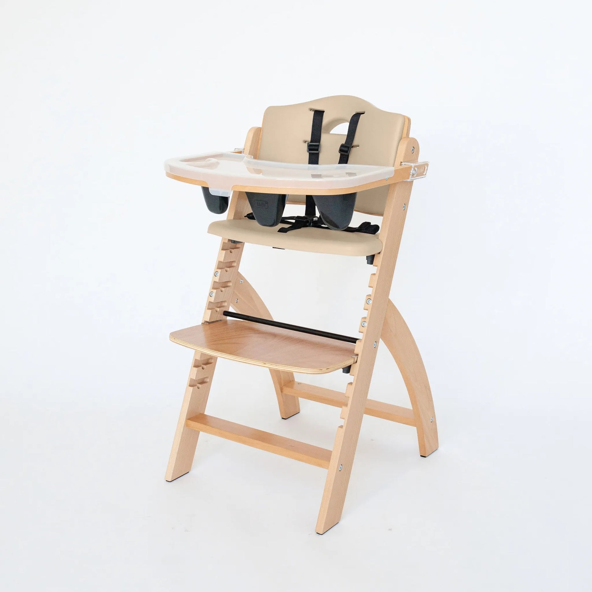 Beyond Junior High Chair - Natural Wood with Beige Cushion