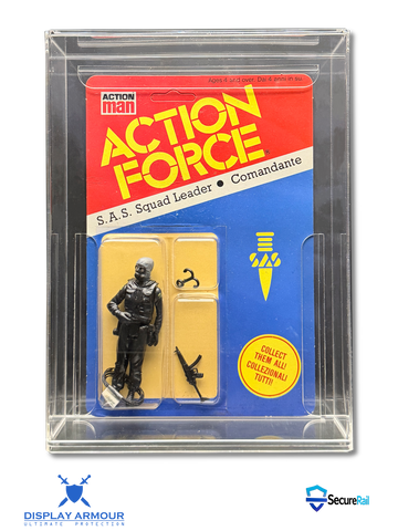 Action Force toy figure packaging with clear display case