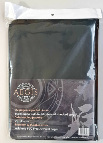 Aegis - Black 9-Pocket Zipper Binder