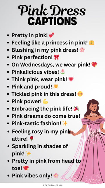 80+ Best Pink Dress Captions | Pink Dress Quotes