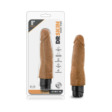 Dr. Skin Vibe 14 Realistic 8 in. Vibrating Dildo Tan - Fantasies Boutique