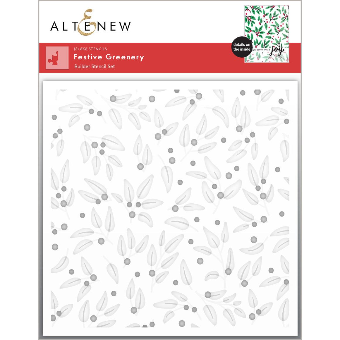 Altenew Festive Greenery Builder Stencils alt8203