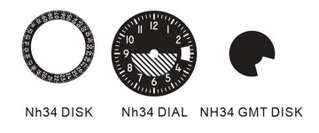 Zandr x Ando: Altimeter Dial + Disk + GMT hand-disk for NH34 28.5mm