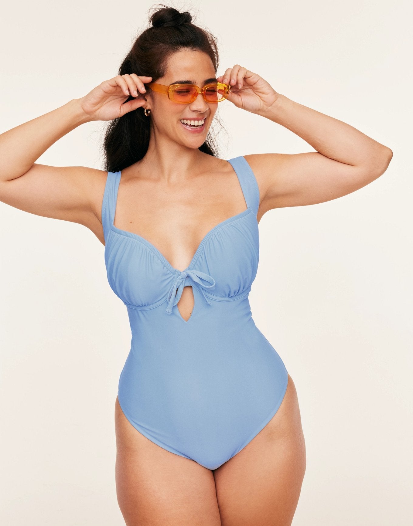 Adore Me Annabee One Piece in color Chambray Blue and shape one piece