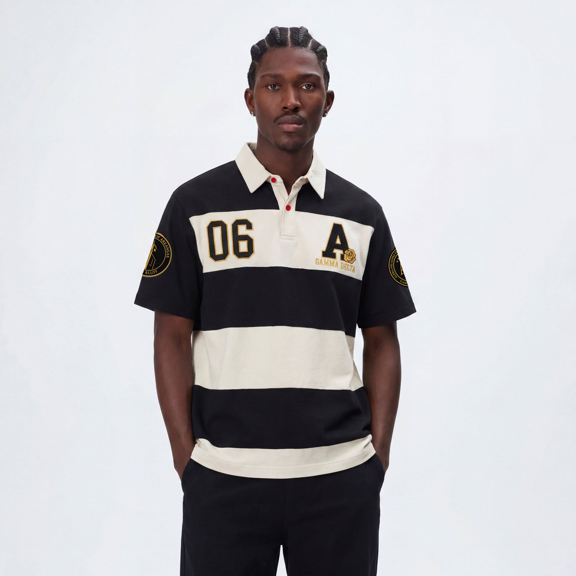 ALPHA PHI ALPHA - GAMMA DELTA SHORT SLEEVE RUGBY POLO