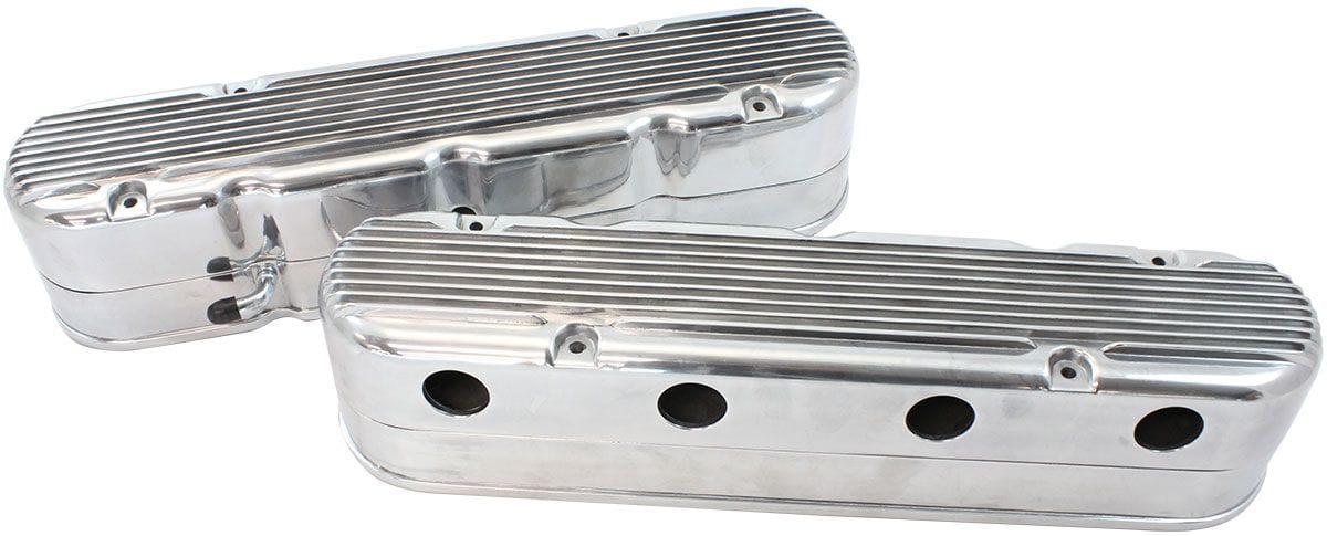 Automotive Fittings GM LS 2 Piece Retro Finned Valve Cover Set, Polished Finish GM LS 2 Piece Retro Finned Valve Cover Set, Polished Finish Autofit