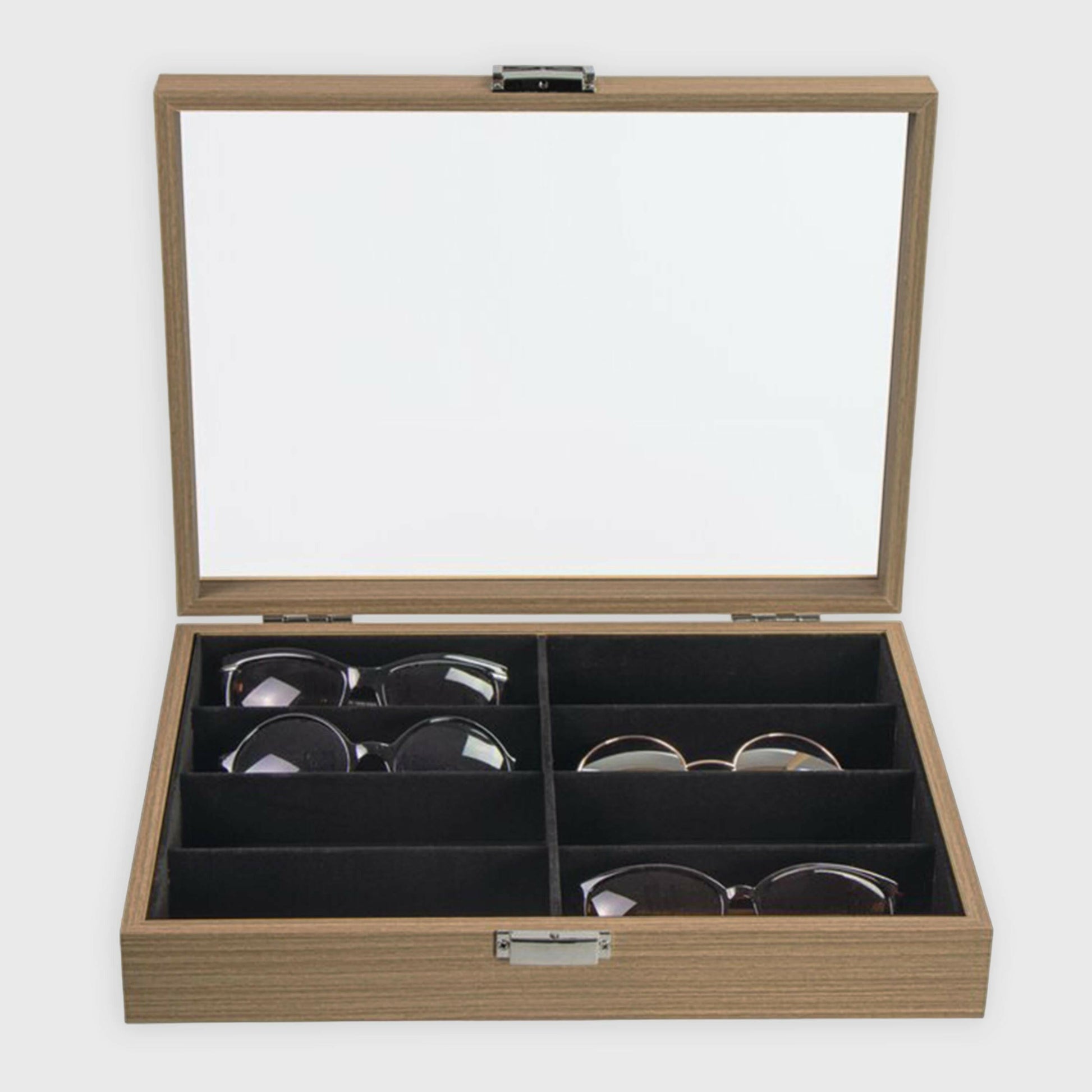Brillenbox zur Aufbewahrung von 8 Brillen - ca. 35 x 26 x 9 cm - Sonnenbrillen Präsentation Brillendisplay - Image 1