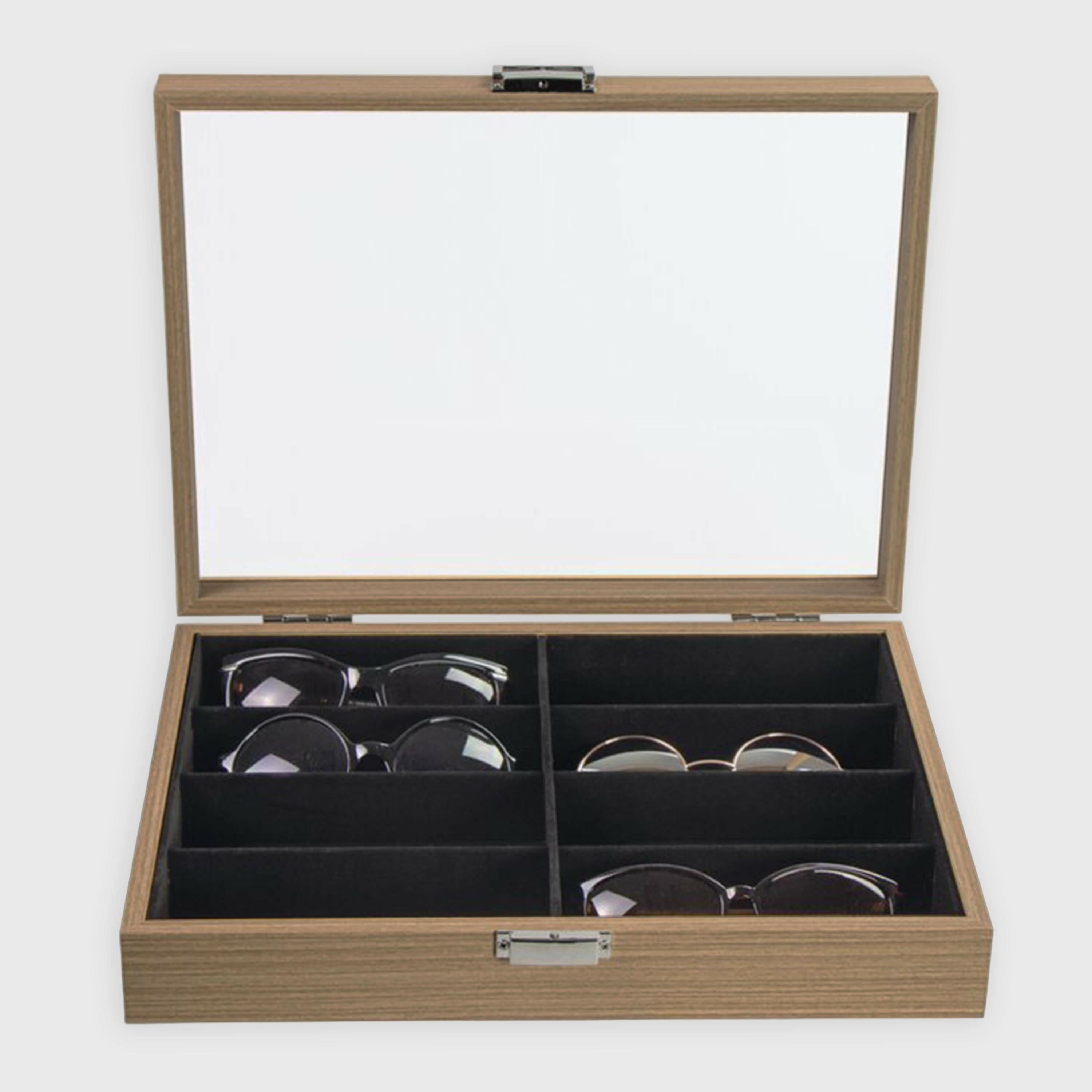 Brillenbox zur Aufbewahrung von 8 Brillen - ca. 35 x 26 x 9 cm - Sonnenbrillen Präsentation Brillendisplay - Image 1
