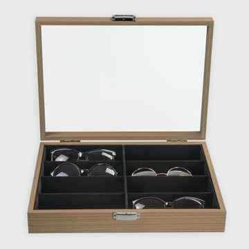 Brillenbox zur Aufbewahrung von 8 Brillen - ca. 35 x 26 x 9 cm - Sonnenbrillen Präsentation Brillendisplay - Image 1