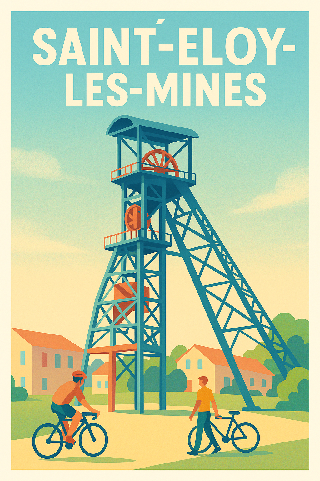 Affiche de Saint-Éloy-les-Mines - Un hommage au patrimoine minier et à la vie quotidienne