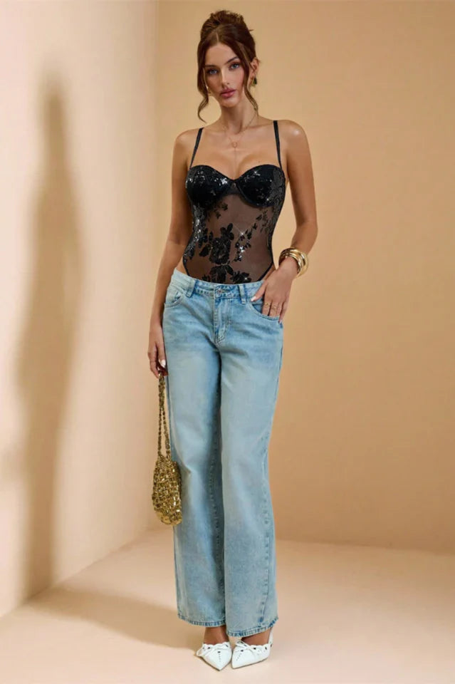 Floral Mesh Bodysuit